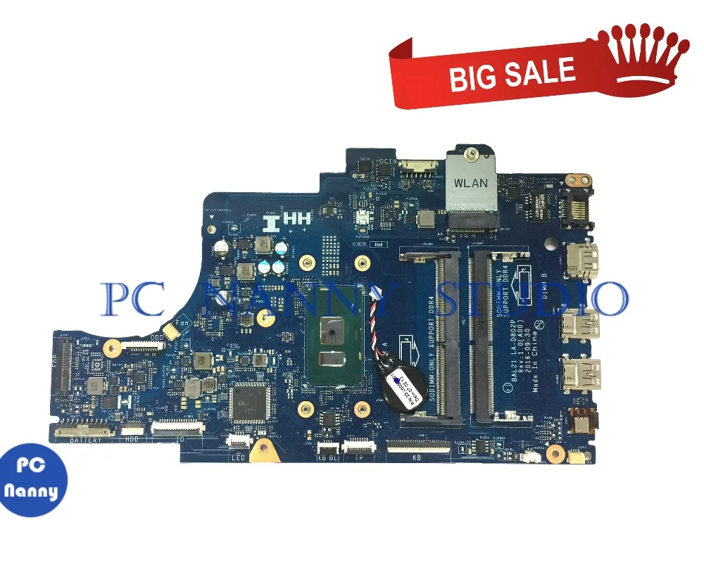 PCNANNY 05XTY0 5XTY0 для Dell Inspiron 15 5567 Материнская плата ноутбука LA D802P 3865U DDR4