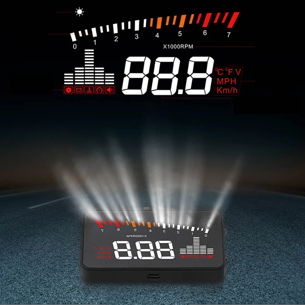 XIAOMI 3 ''экран высокой четкости OBD2 X5 Авто HUD автомобильный проектор на лобовое стекло цифровой измеритель скорости дисплей на плате
