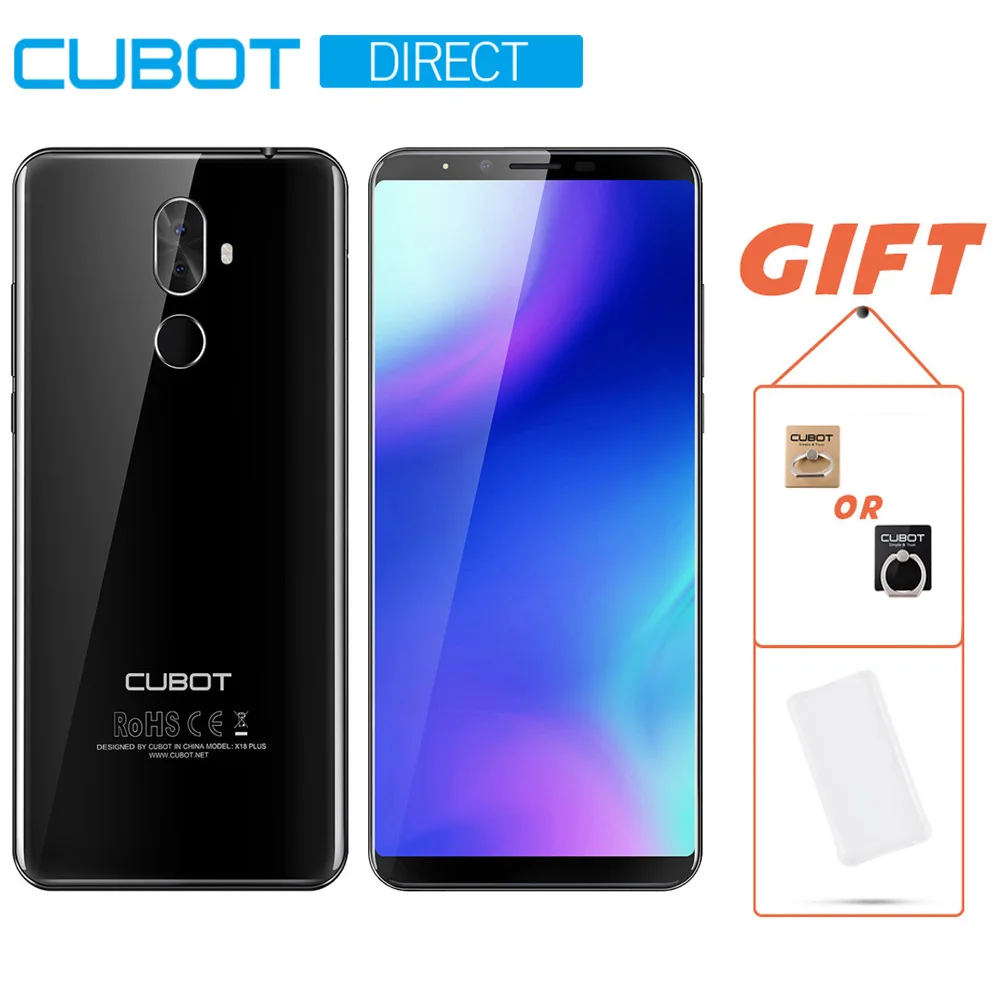 Cubot X18 плюс 4 ГБ+64 ГБ Памяти MT6750T Восьмиядерный Процессор 18:9 FHD + 1080 x 2160 5,99 дюймовый смартфон 4G LTE Оригинальный Android 8,0 Двойная Задняя Камера