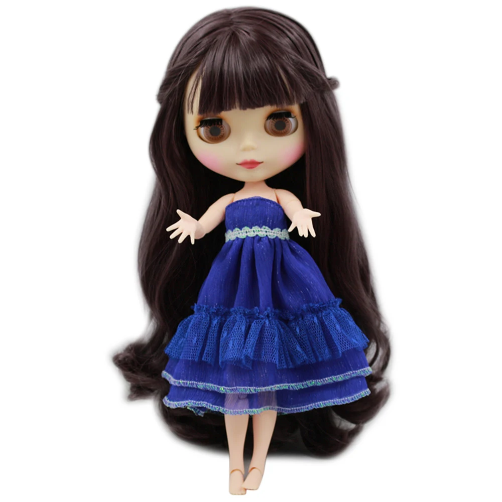 Ледяной DBS Blyth кукольные 1/6 bjd 30 см шарнирное тело с челкой волосы темно