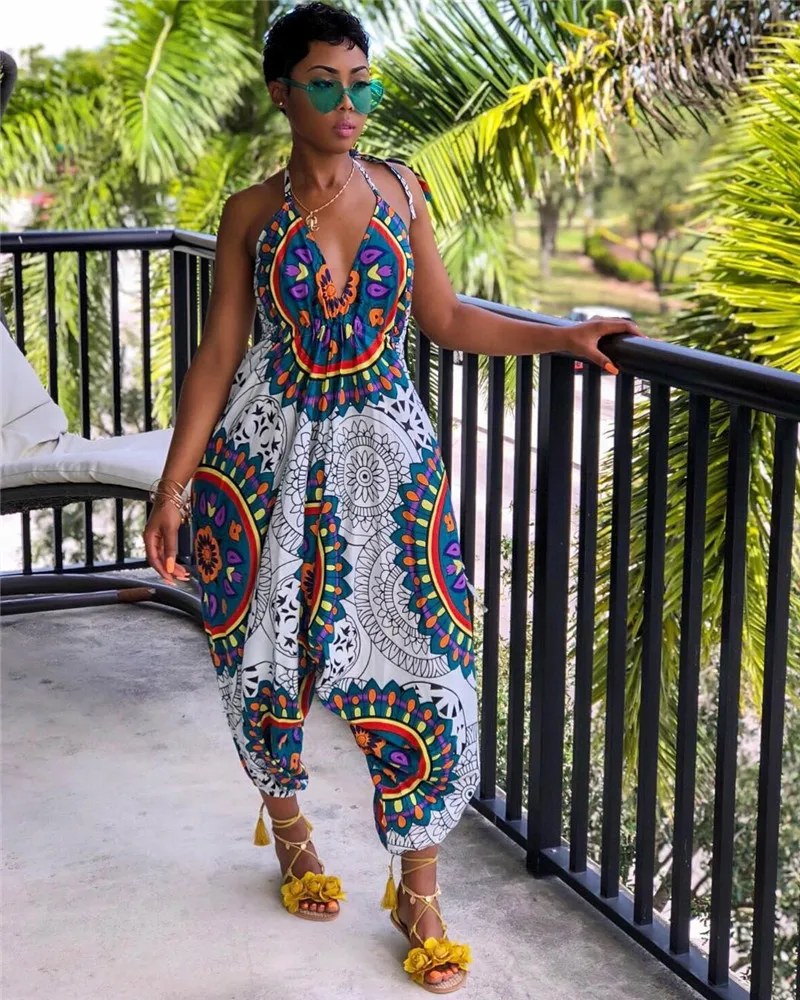 African print harem jumpsuit Clearance