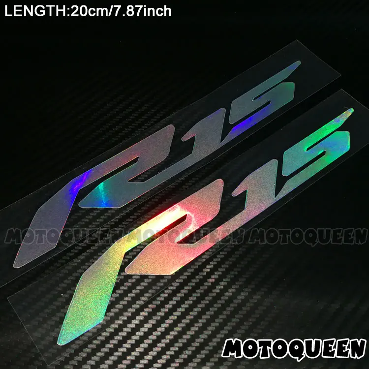 Motorcycle Reflective Helmet Tank Pad Fairing Stickers Decals for YAMAHA YZF R1 R1M R15 R25 R3 TMAX 500 530 XJ6 MT-07 MT-09 - Color: R15 (2)  Laser