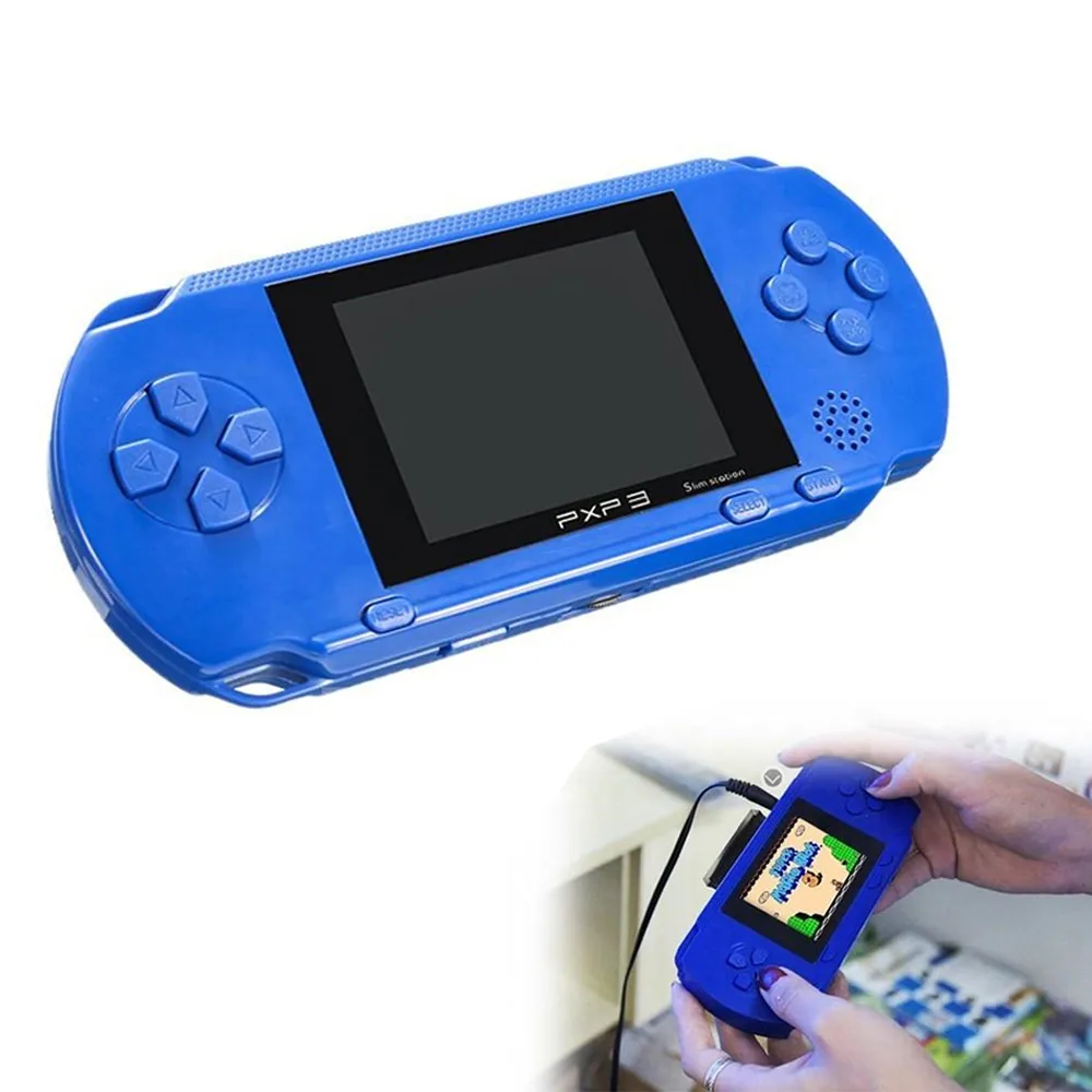 PXP3 16 бит портативная игровая консоль портативная детская игровая консоль для PVP psp игровая консоль поставляется с играми - Цвет: Blue