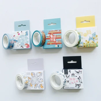 

1.5cm*7m Cute Totoro Train Cat Chis Doreamon Masking Tape Scrapbooking Decorative Washi Tape Diary Notebook Album DIY Craft