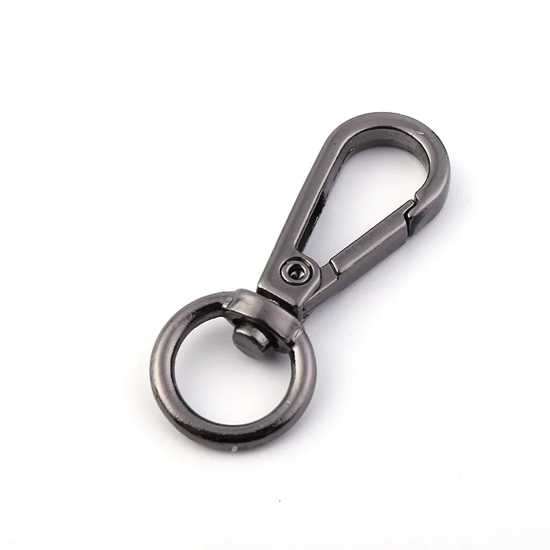 New 5pcs Black Swivel Lobster Clasp Clips Hook Keychain Metal Label Quick Clip Keychain Split