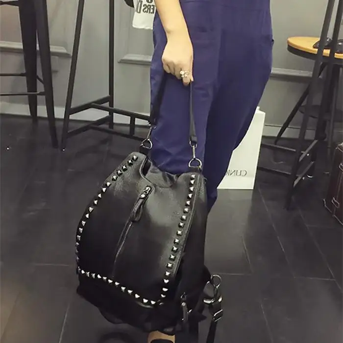 Ausuky роскошные сумки женские сумки дизайнер заклепки плеча дамы сумка из мягкой искусственной кожи с кожаные сумки подарок высокое качество 40