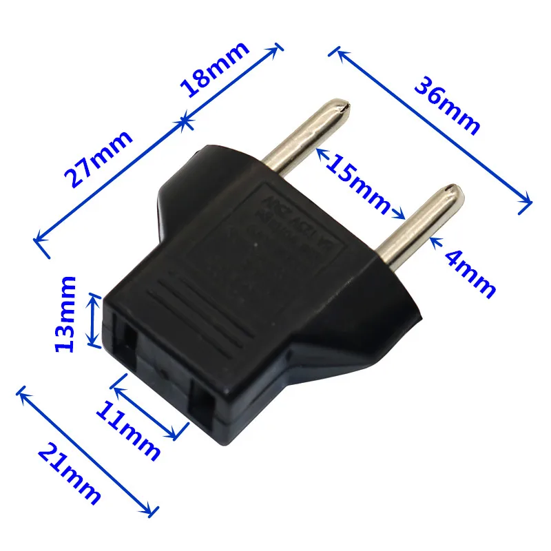 4 Pcs EU Plug Adapter Electrical Plugs Adapter 110v 220v Charge US Outlet Socket 2 Flat Pin For EU 2 Round Pin power plug adapter power socket adapter conversion plug plug conversion socket universal socket adapter
