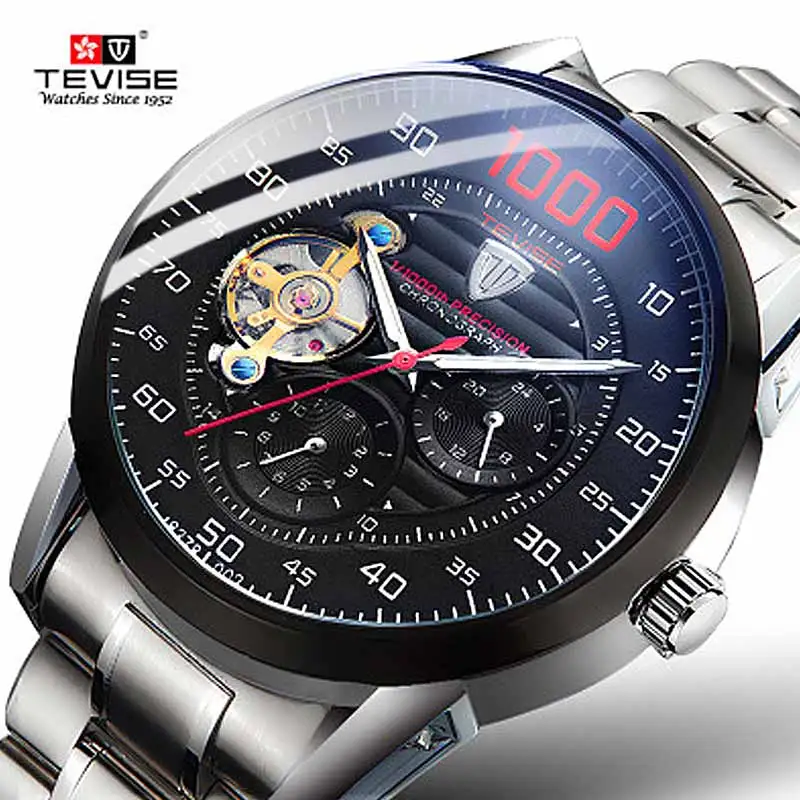

Tevise Brand Luxury Men Watch Automatic Mechanical Watch Stainless steel Waterproof Wristwatch Relogio Masculino With Tool Gifts