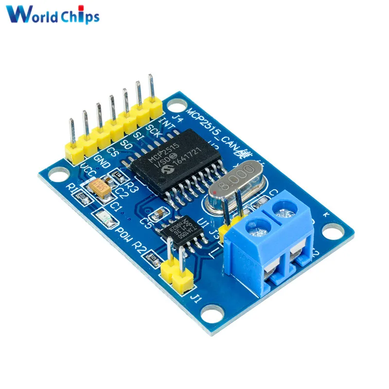 

MCP2515 CAN Bus Module Driver Board TJA1050 Receiver For 51 MCU ARM Controller DC 5V SPI Interface Control Resistors Data Trans