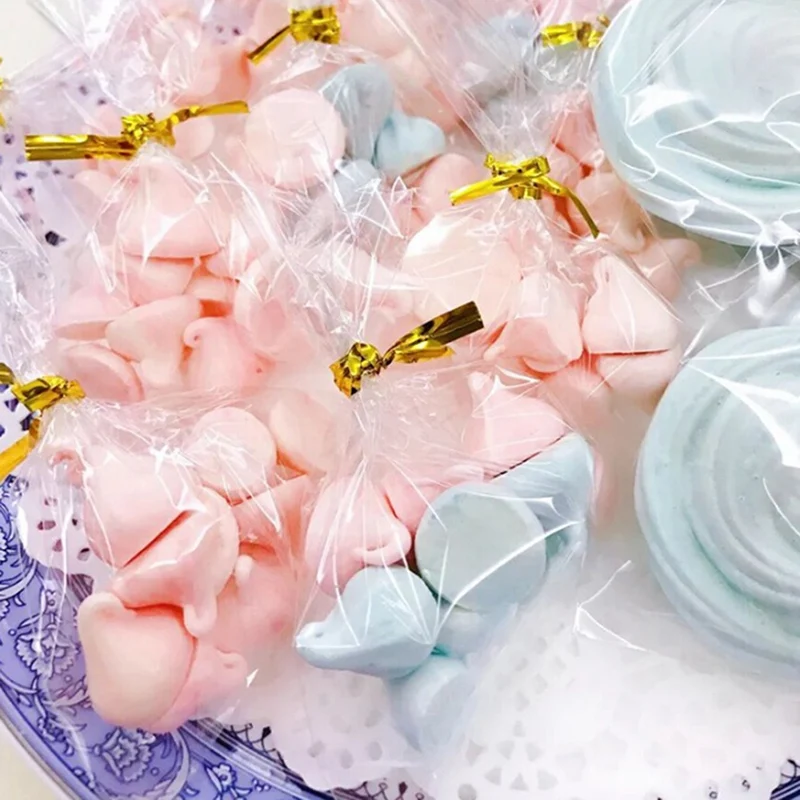 

100 Pcs Transparent Plastic Bags Candy Lollipop Cookies Packaging Cellophane Bag Wedding Party Decorations Gift Bags