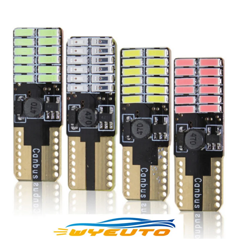 

Car light highlights ledt10 width lamp 24 light license plate light highlight 4014W5W stepless decoding high position light