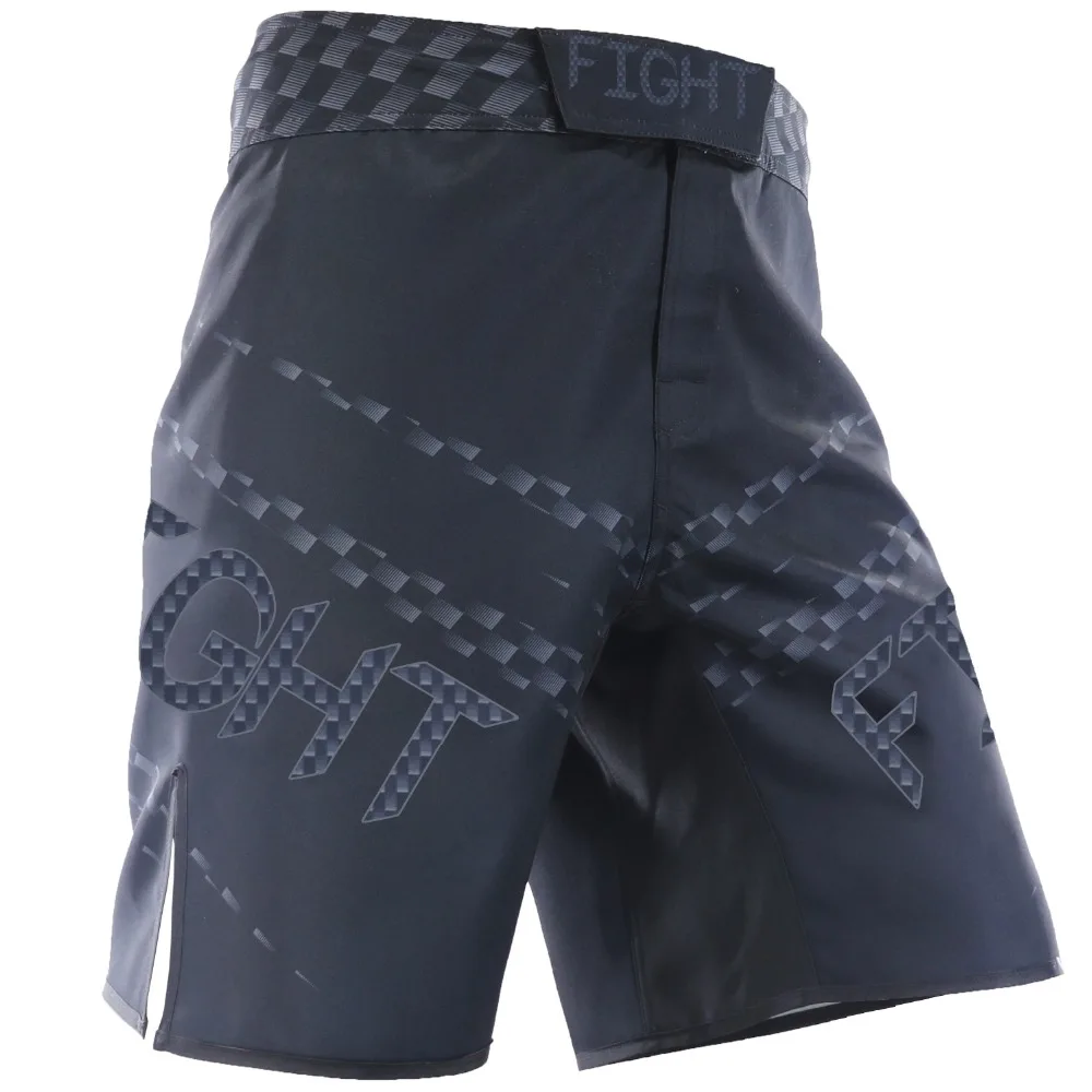 Black MMA Men's sports breathable fitness boxing shorts Thai boxing