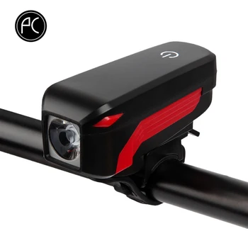 

PCycling Bike Horn Light Headlight USB Charging T6 LED Bright 140dB Electric Horn Multifunction Cycling Waterproof Bicycle Light