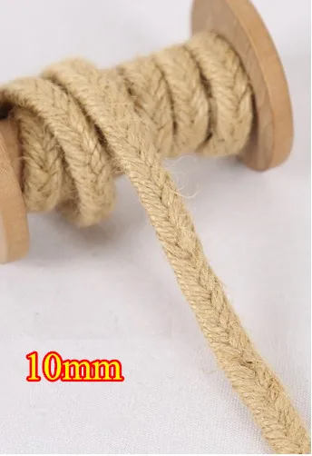

10mm x9yard Rustic Braided Jute Linen Flat Tape/Rope Craft Twine String Organic zakka decor macrame free shipping customized