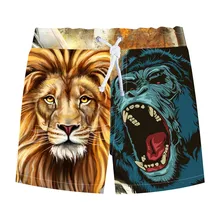 Качественная новая красивая одежда для маленьких мальчиков детская одежда для малышей пляжные шорты летние повседневные штаны с рисунком льва От 2 до 10 лет