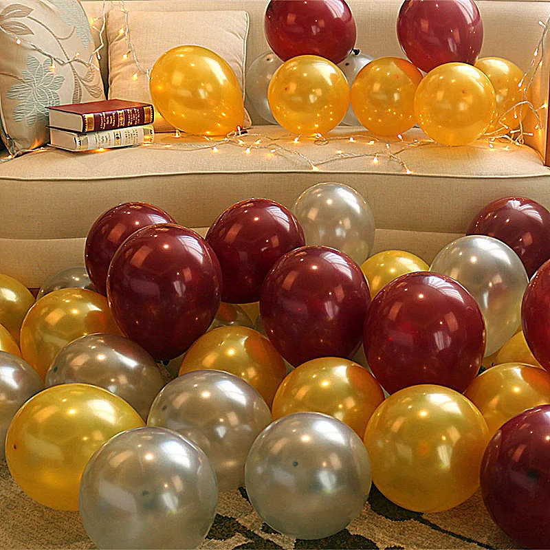 12 дюймов утолщаются 2,8 г латексный воздушный шар жемчужного цвета золотой серебряный бордовый перламутровый шар металлические шары для свадьбы и дня рождения вечерние украшения