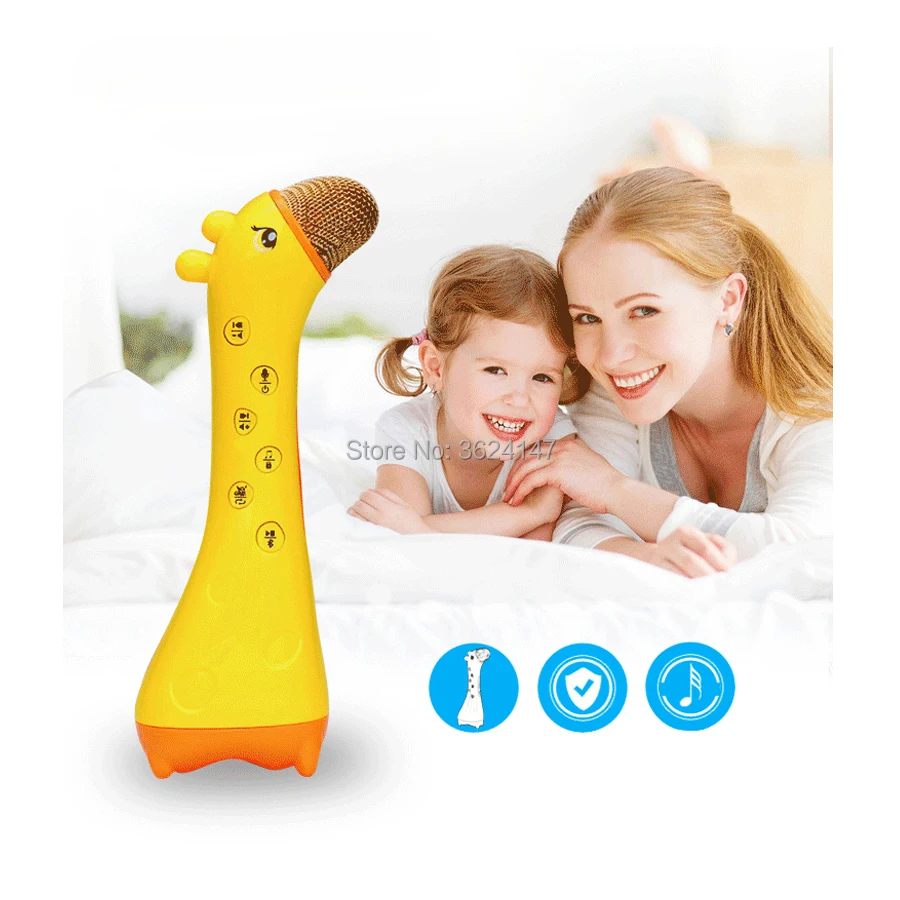 Прекрасный Жираф волшебный малыш Bluetooth ручной КТВ Микрофон Обучающие игрушки дошкольного развития интеллекта музыкальные игрушки
