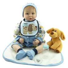 22″ high quality doll reborn toys cloth body soft silicone reborn babies boys luxury accessories for kids gift bonecas reborn