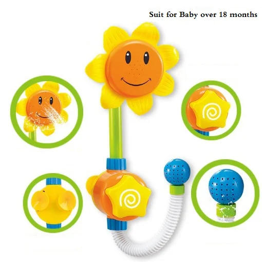 Детская забавная игрушка для ванной с водой, кран-Подсолнух для душа, детский носик для ванной, игрушки для купания, летние игрушки для купания