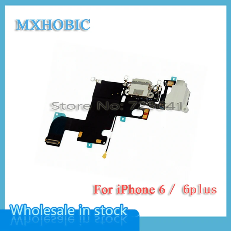 

MXHOBIC 20pcs/lot Charging Charger Port USB Dock Connector Flex Cable For iPhone 6 6G Plus 4.7 5.5 Headphone Jack Mic Ribbon