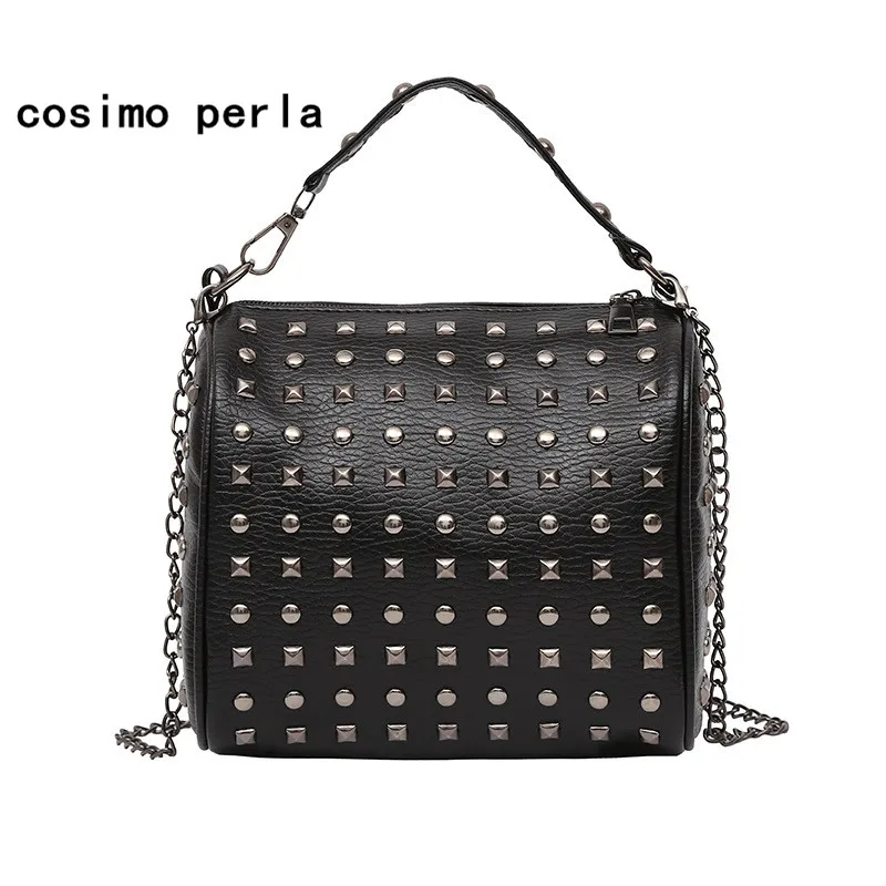 Rivet Leather Shoulder Bag Fashion Chain Crossbody Bags for Women Designer Handbags High Quality Small Luxury Causal Totes Lady Rivet Leather Shoulder Bag Fashion Chain Crossbody Bags for Women Designer Handbags High Quality Small Luxury Causal Totes Lady