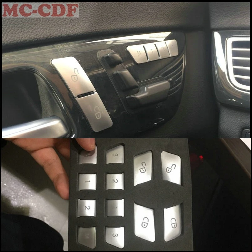 12pcs ABS Seat Memory Lock Unlock Switch Button Adjustment Cover Trim For Mercedes Benz E GL CLS Class W218 2011-2015