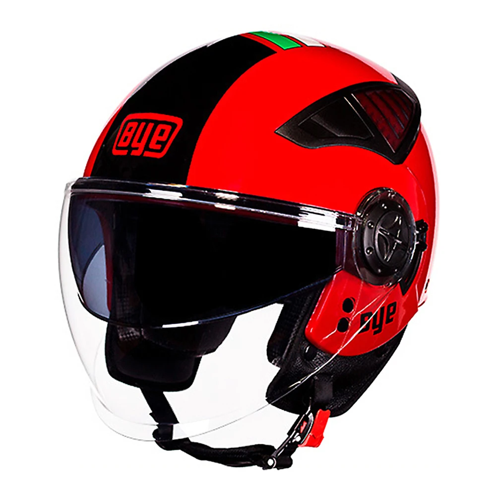 BYE мотоциклетный шлем Ретро винтажный мотоциклетный 3/4 открытый шлем половина шлем DOT Cruiser туристический Мотоцикл Байкер красочный Мото шлем - Цвет: HF-256-04