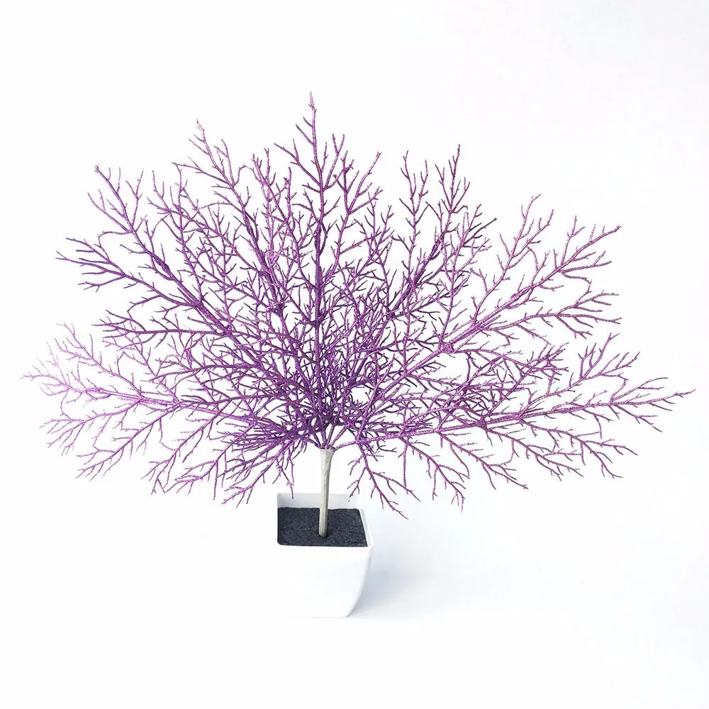 Artificial Fan Shaped Plastic Dried Branch Plant Home Wedding