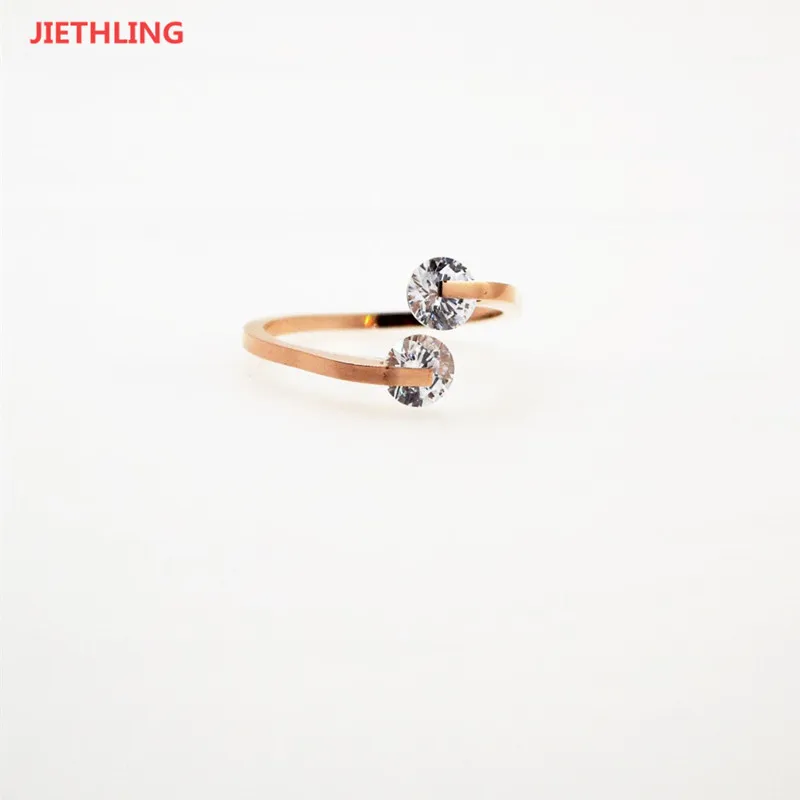 Jiethling серебро/розовое золото Цвет Роскошные Bijoux модные свадебные кольца большой