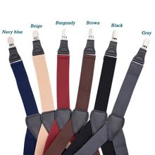 Новые черные кожаные подтяжки из искусственной кожи 3clips-на ремешке эластичные мужские Cinto pendurado Регулируемый Женский слинг 3,5*120 см 6 цветов MBD8349