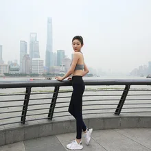 Стрейч плотный быстро сохнет Штаны бедра yoga Фитнес Штаны женщин Бег брюки женские осенние и зимние в полоску