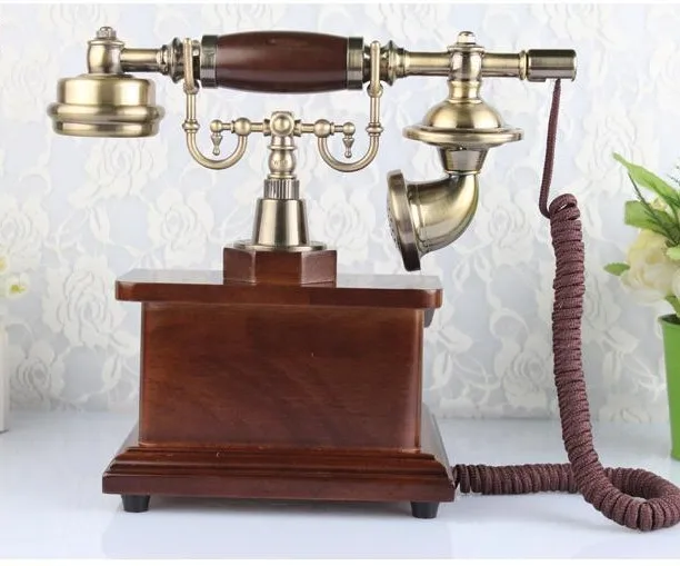 Античные телефоны с вращающимся диском высокого качества, деревянные металлические старинные античные телефоны