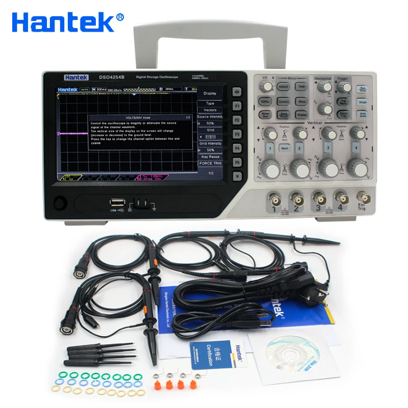 

Hantek Official DSO4254B Digital Oscilloscopes USB 250MHz 4 Channels PC Handheld Portable Osciloscopio Portatil Diagnostic-tool