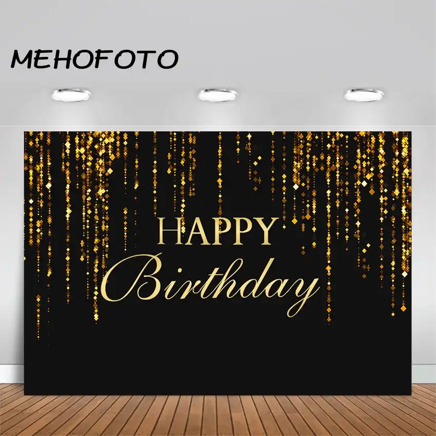 Happy Birthday Sequins Golden white Balloon backdrops birthday party photography backdrops