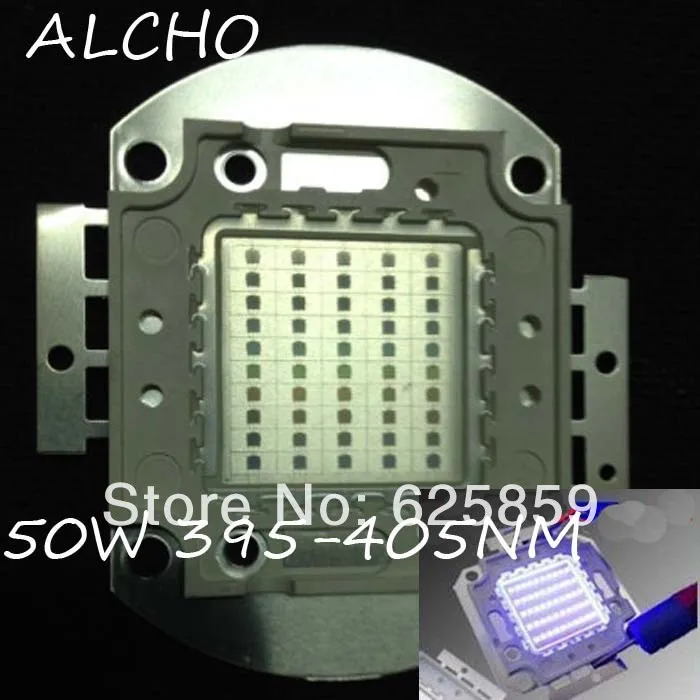 50 Вт чип высокой мощности LED COB фиолетовый 395нм 400нм сушка ультрафиолетовая лампа