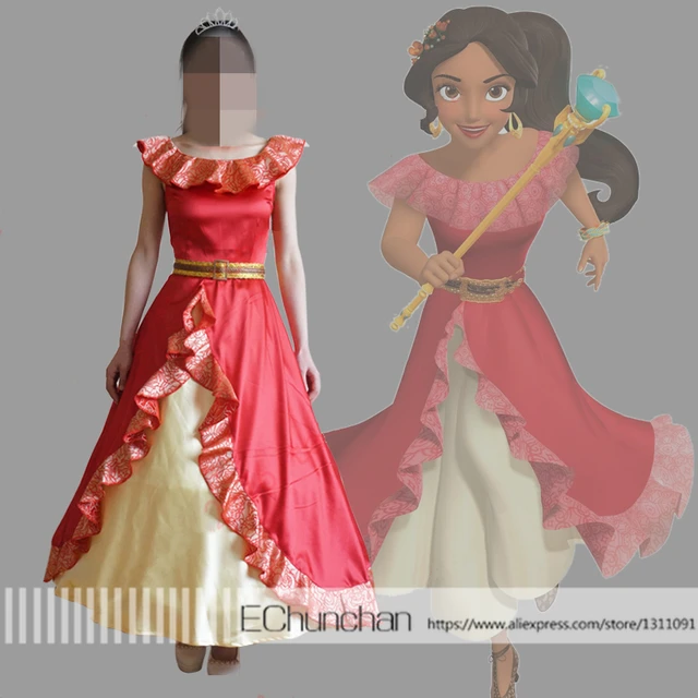 FANTASIA ELENA AVALOR VESTIDO VERMELHO PRINCESA infanti LUXO