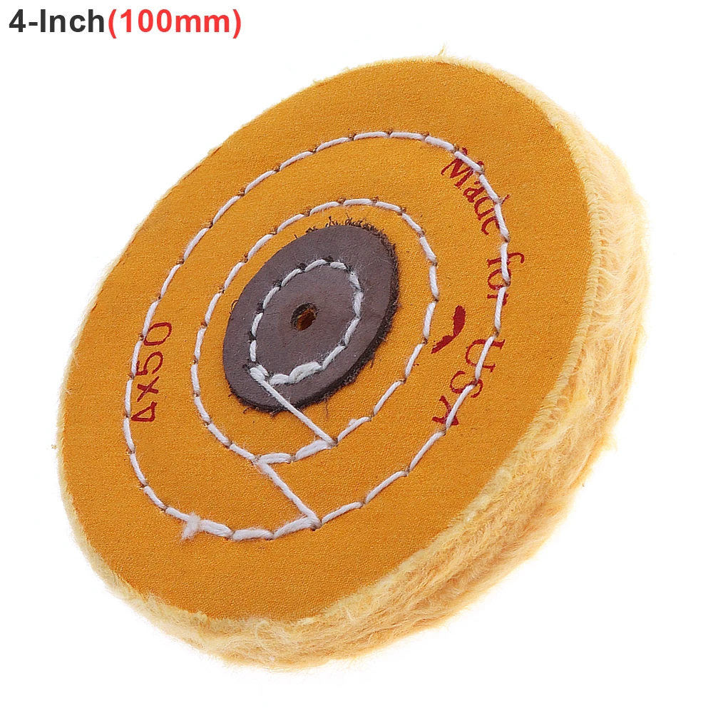4 дюйма Т-образная желтая хлопковая ткань полировка колеса фланелевая Зеркальная Полировка буфера ватный диск с 5 мм отверстием для полировки металла