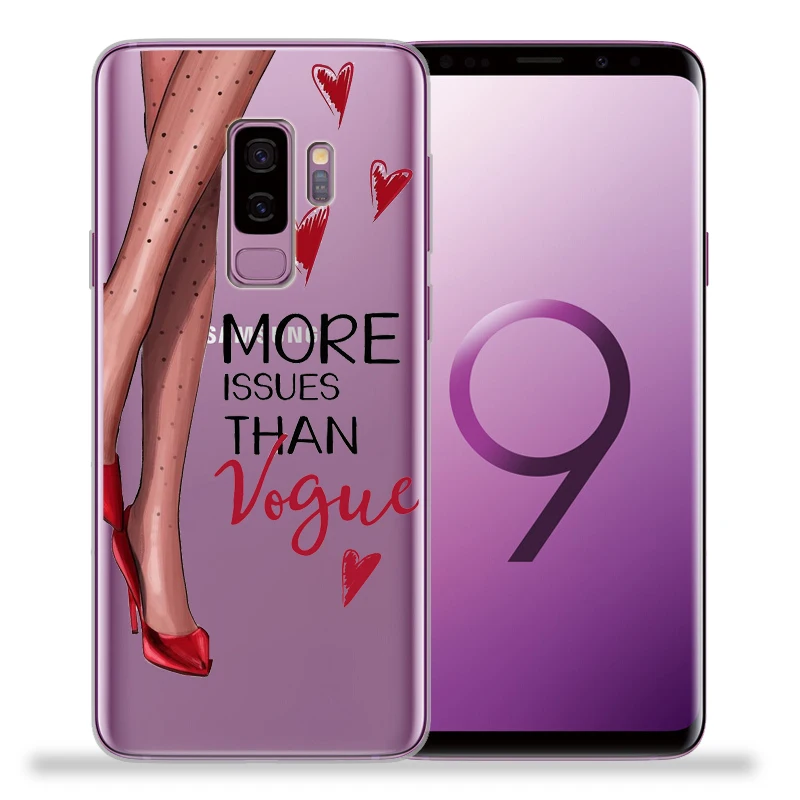 Модные женские туфли на высоком каблуке с цветами для samsung Galaxy S9 S8 S10 Plus S7 S6 Edge S10 Lite Note 8 9 Мягкий ТПУ чехол Etui - Цвет: 03