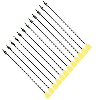

12PK Foam Broadhead + 33" Long Fiberglass Arrows for Recurve/Compound Bows Hunting Parctice