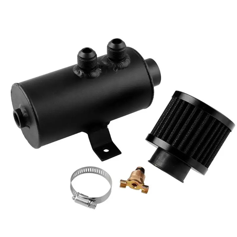 

Car Modification Universal 0.75L Exhaust Gas Oil Ventilating Pot Oil Filter Pot with Air Filter with AN10 Connector Auto Parts