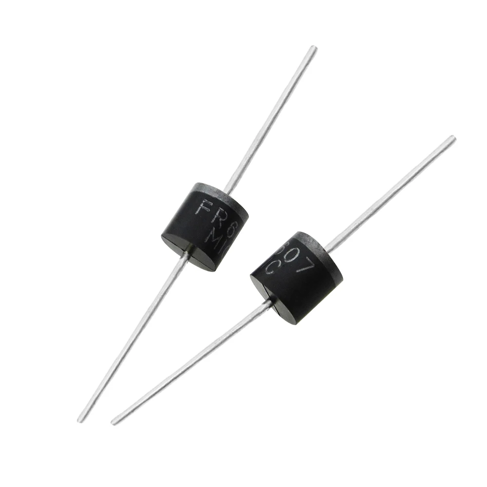 

100pcs FAST RE COVERY RECTIFI ERS FR607 607 6A 1000V DO-41 DIP diode Main IC two transistor integrated circuits