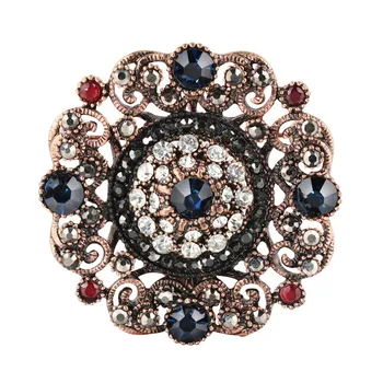 

12 Pcs/Lot Baroque Black Bow Big Crystal Gem Pendant Brooch Flower Pins For Women Jewelry Haute Couture Bulk Wholesale