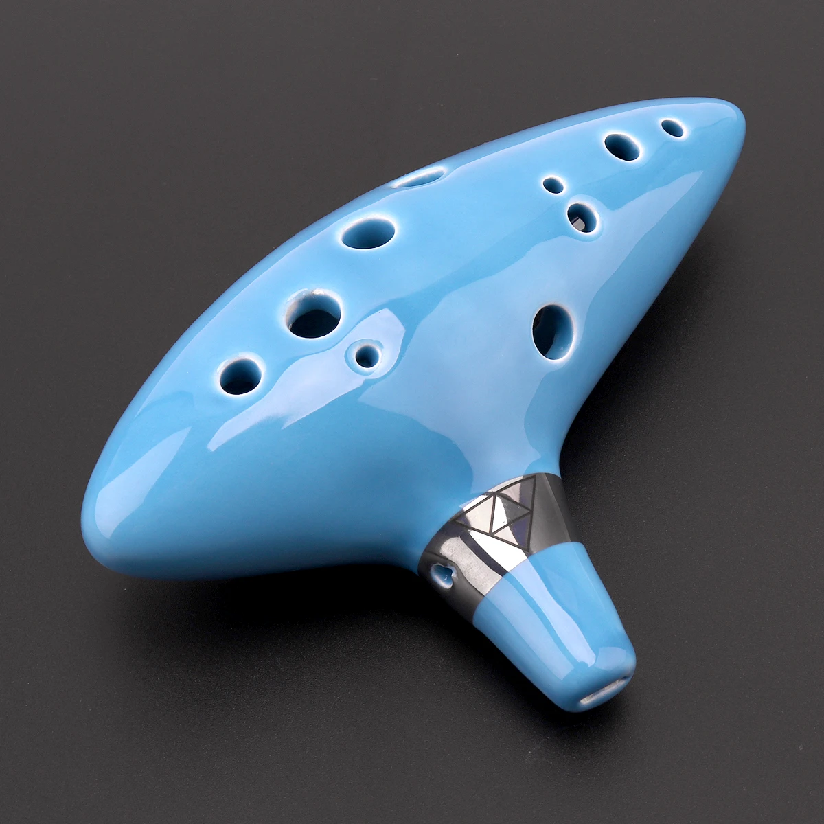 Высокая 12 отверстий C тон Ocarina Керамическая Флейта с шейным ремешком шнур яркая