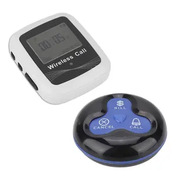 

Wireless Mobile Wrist Receiver + 10 Transmitter Pagers 100-240V (black + blue)