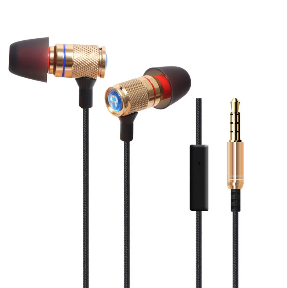 Original Metal Bass in Ear Earphones Headphones MIC Microphone 3.5MM