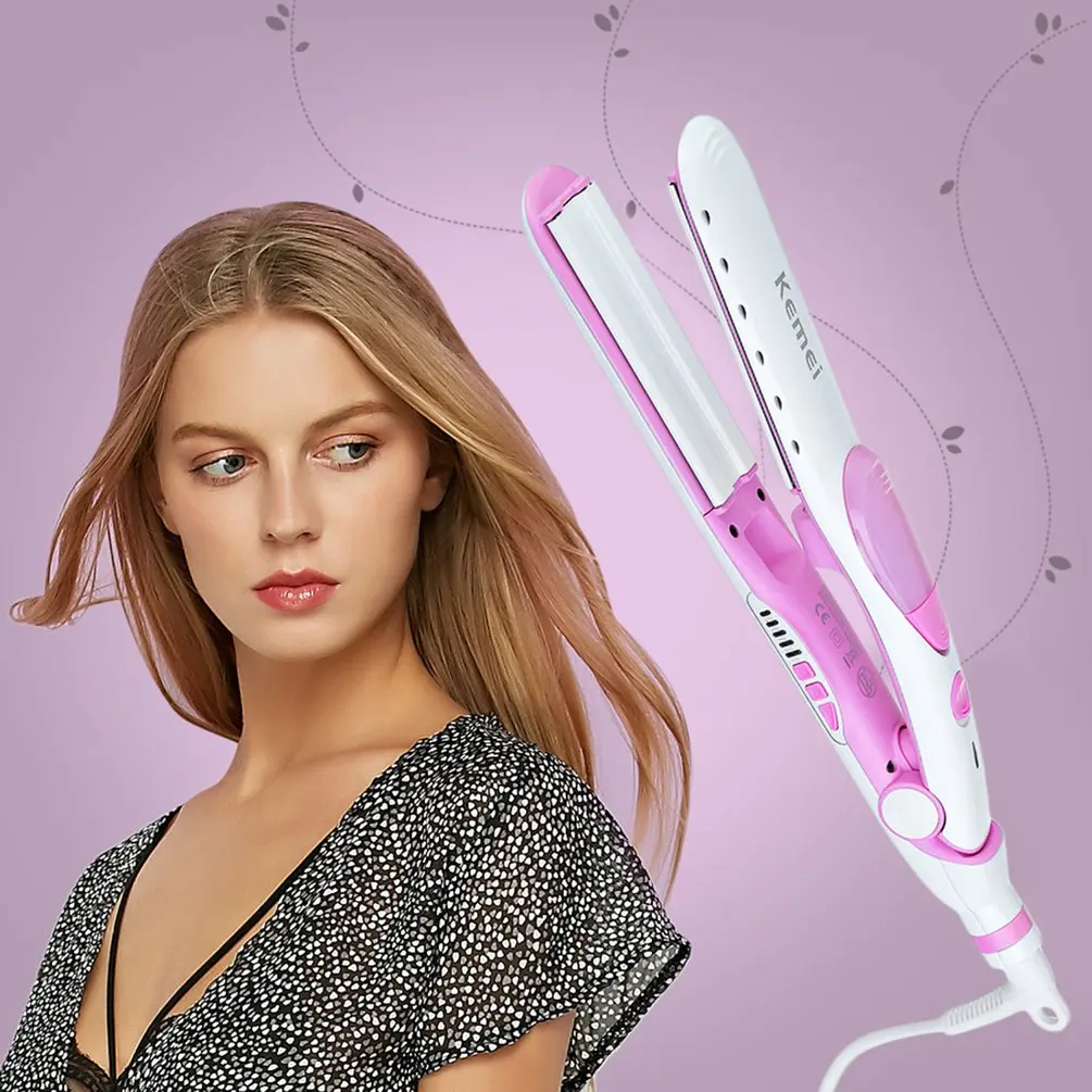 

Professional Ionic Infrared Hair Straightener Curler LED Liquid Crystal Splint Ceramic Multi-Function Straightening Curling Iron