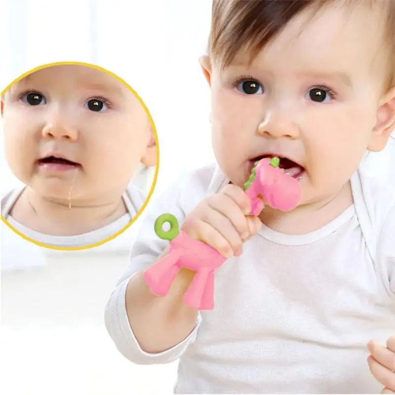 Newbron Baby Silicone Teether Giraffe Shape Baby Teething Toys Eco Friendly Infants Chew Toys