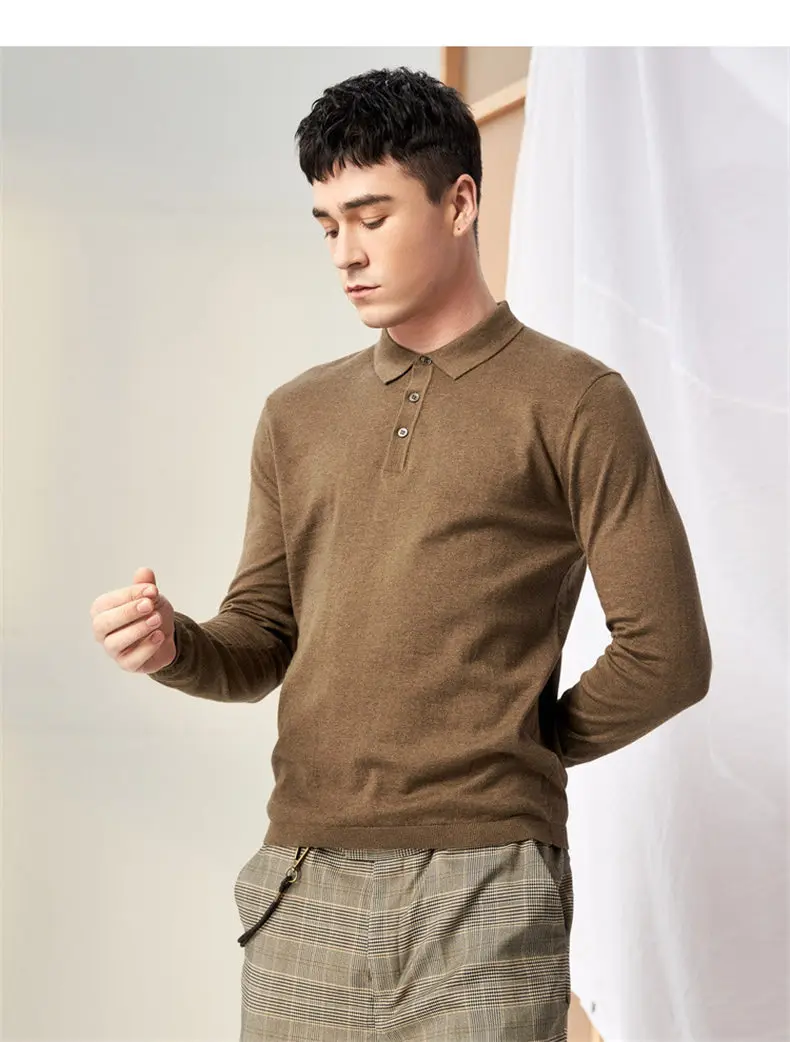 MuLs 2019 Mens Polo Pullovers Business Classic Long Sleeve 100% Cotton Knitted Quality Sweater Polos Male Plus Size 3XL 4XL Tops 03