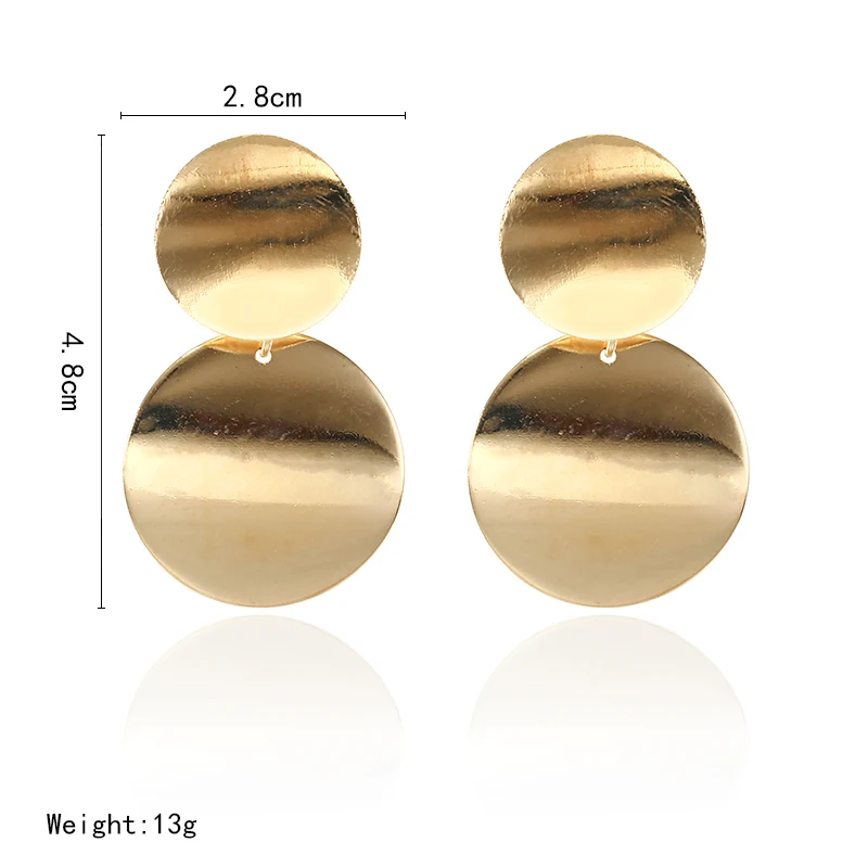 E0202 Unique Metal Drop Earrings Trendy Gold Color Round Statement Earrings for Women New Arrival wing Fashion Jewelry - Image 6
