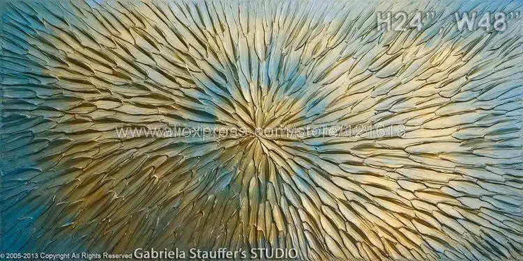 modern landscape textured art painting metallic hand painted